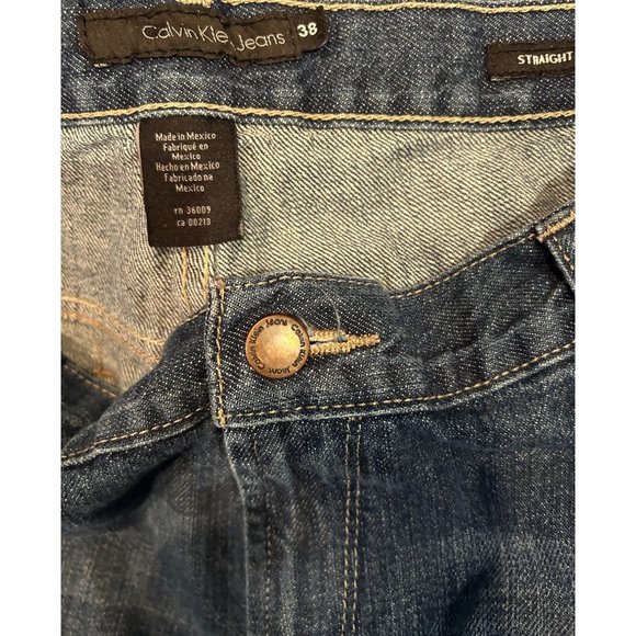 Calvin Klein Denim Blue Jeans, size 38 X 32 Straight Leg - Picture 3 of 8